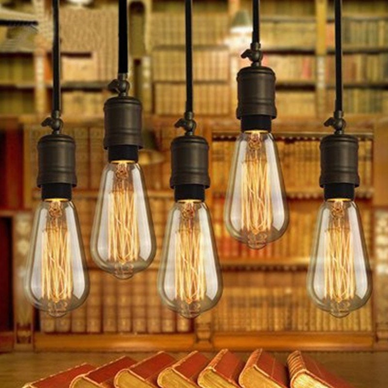 레트로 에디슨 전구 E26 110v 60w 필라멘트 백열 앰플 전구 빈티지 에디슨 램프 야간 조명 램프 Lampara